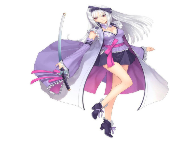 Anime Girl with Sword — Purple, Confident