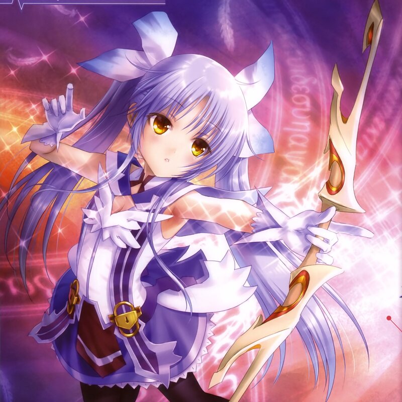 Anime Girl with Sword — Purple, Dramatic, Magic