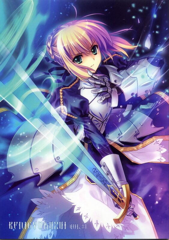 Anime Girl with Sword — Purple, Dramatic, Night, Armor, Magic