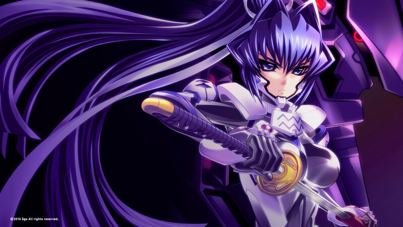 Anime Girl with Sword — Purple, Dramatic, Night, Mecha