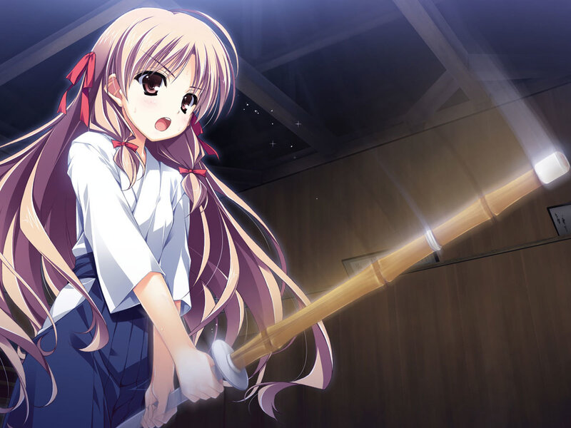 Anime Girl with Sword — Purple, Dramatic, Night, School Uniform