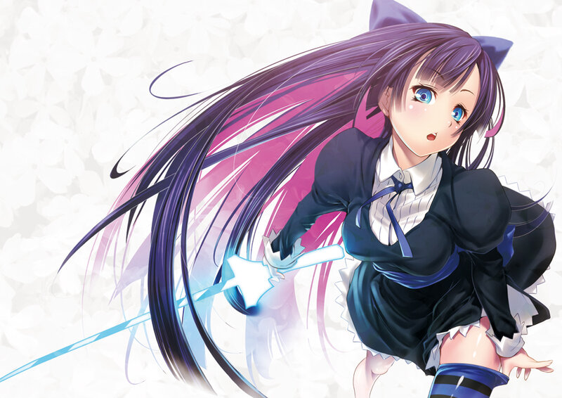 Anime Girl with Sword — Purple, Dynamic, Manga