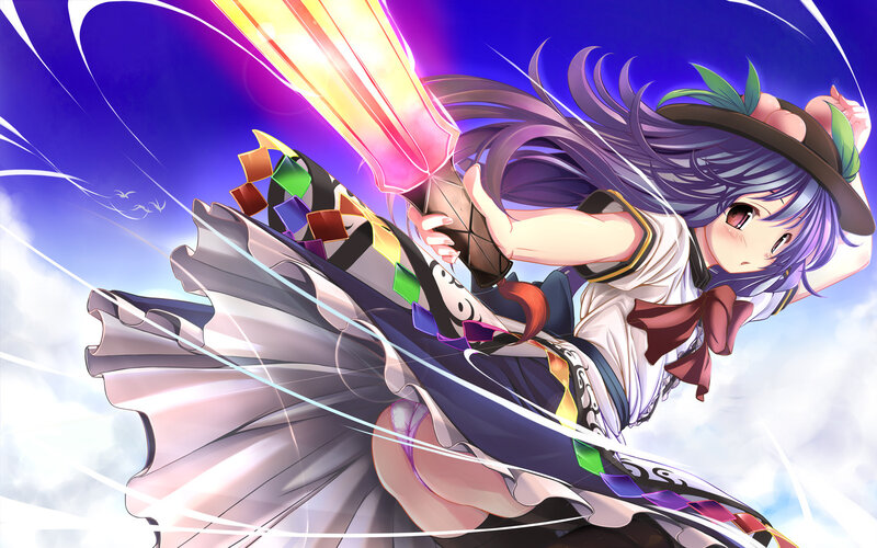 Anime Girl with Sword — Purple, Dynamic