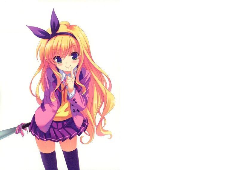 Anime Girl with Sword — Purple, Playful