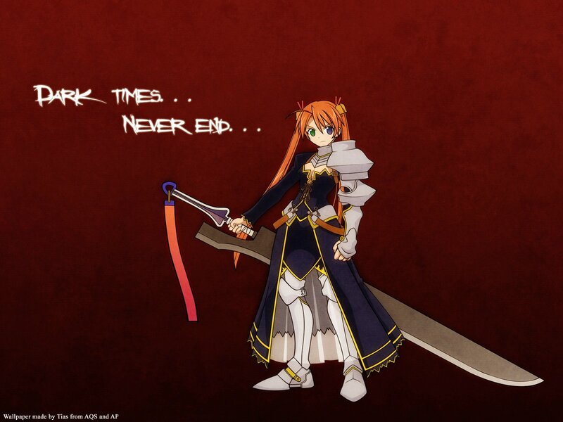 Anime Girl with Sword — Red, Dramatic, Armor