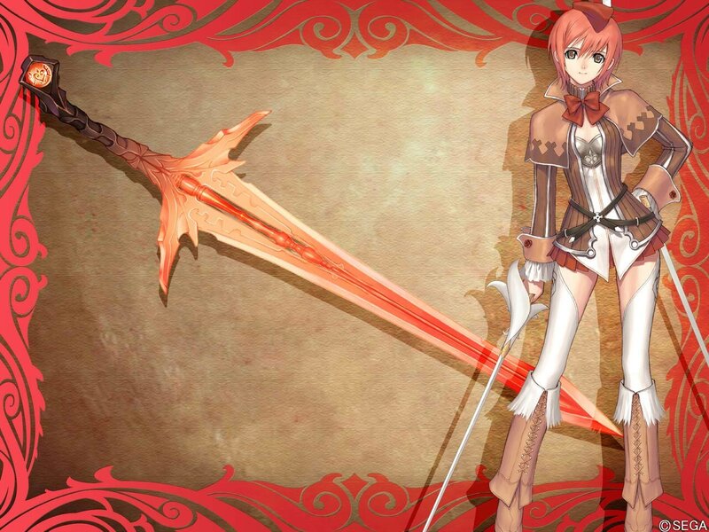 Anime Girl with Sword — Red, Dramatic, Digital Art, Armor, Red Border