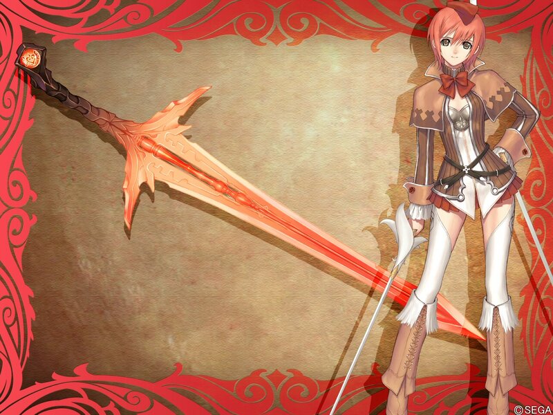 Anime Girl with Sword — Red, Dramatic, Digital Art, Armor