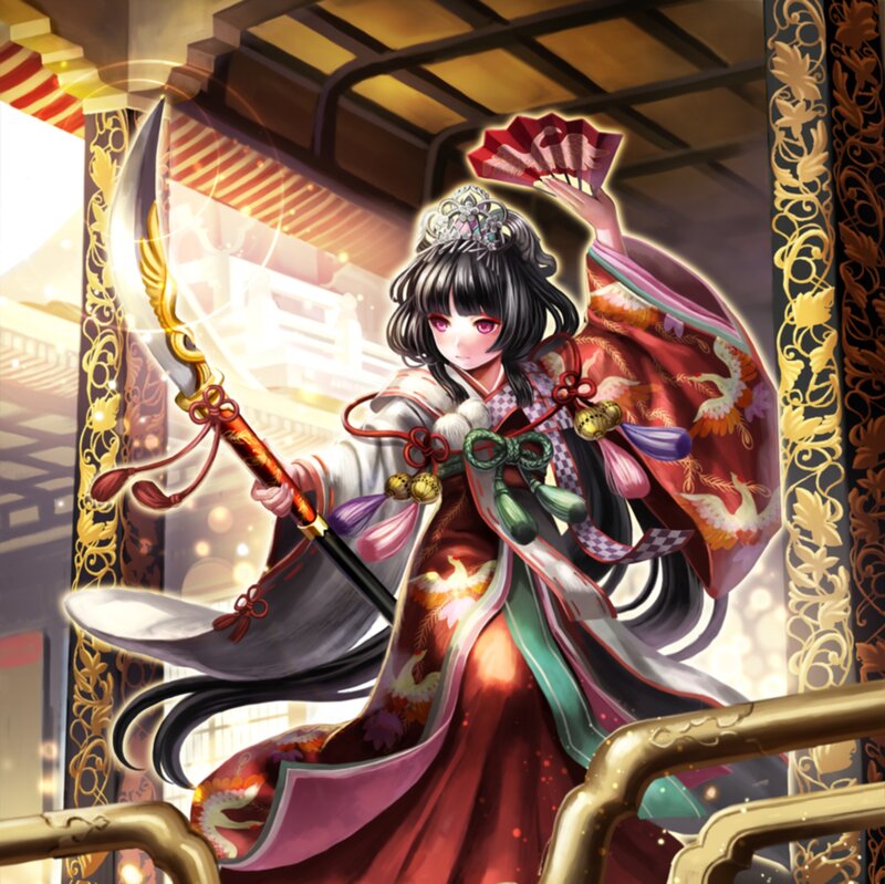Anime Girl with Sword — Red, Dramatic, Digital Art, Fan