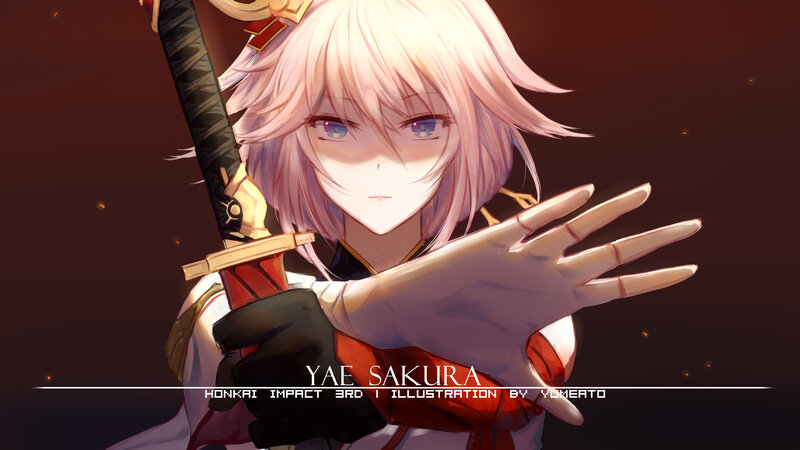 Anime Girl with Sword — Red, Dramatic, Digital Art, Hand