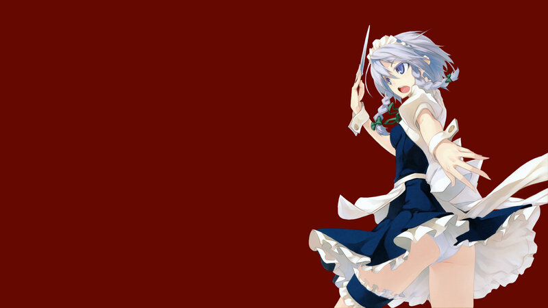 Anime Girl with Sword — Red, Dramatic, Dress, Hair