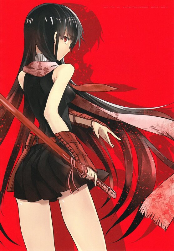 Anime Girl with Sword — Red, Dramatic, Manga, Cape