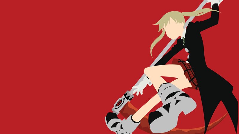 Anime Girl with Sword — Red, Dramatic, Minimalist, School Uniform