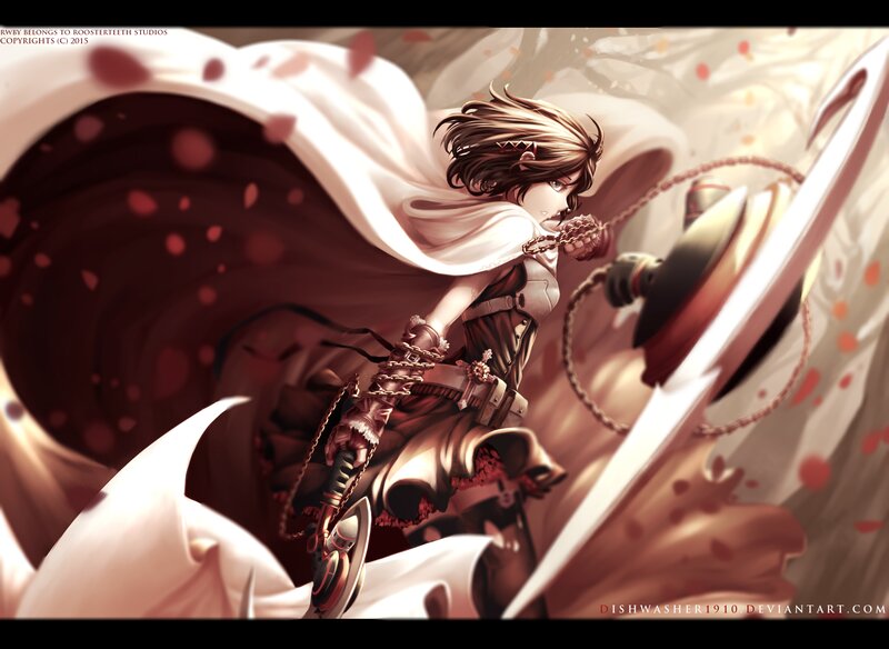 Anime Girl with Sword — White, Dramatic, Digital Art, Cape