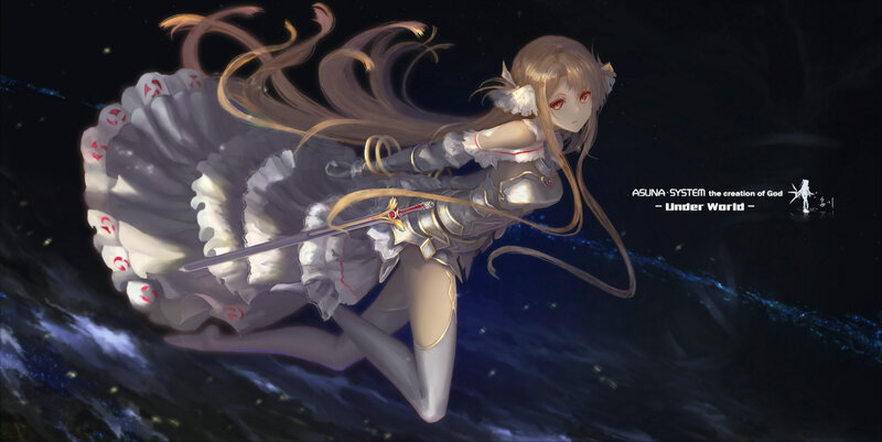 Anime Girl with Sword — White, Dramatic, Night, Digital Art, Dress