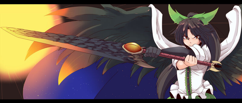 Anime Girl with Sword — White, Dramatic, Sunset, Wings