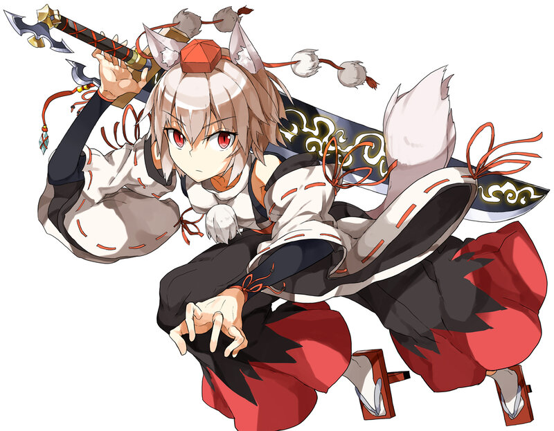 Anime Girl with Sword — White, Dynamic, Fox Ears