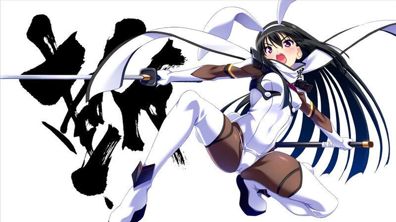 Anime Girl with Sword — White, Dynamic, Long Hair, White Outfit