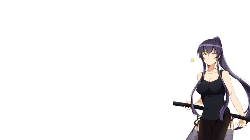 Anime Girl with Sword — White, Neutral