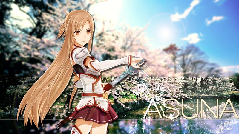 Anime Girl with Sword — White, Serene, Spring, Cherry Blossoms
