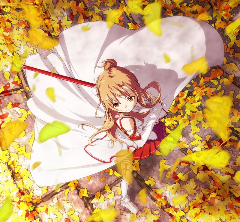 Anime Girl with Sword — Yellow, Calm