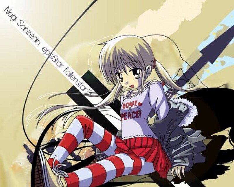 Anime Girl with Sword — Yellow, Dramatic, Manga, Striped Socks