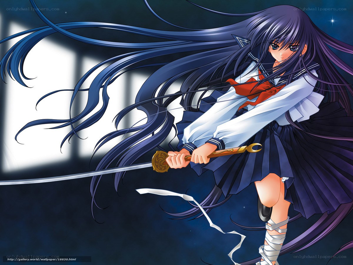 anime girl with sword