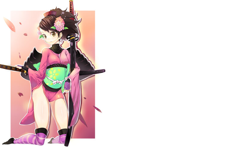 anime girl with swords