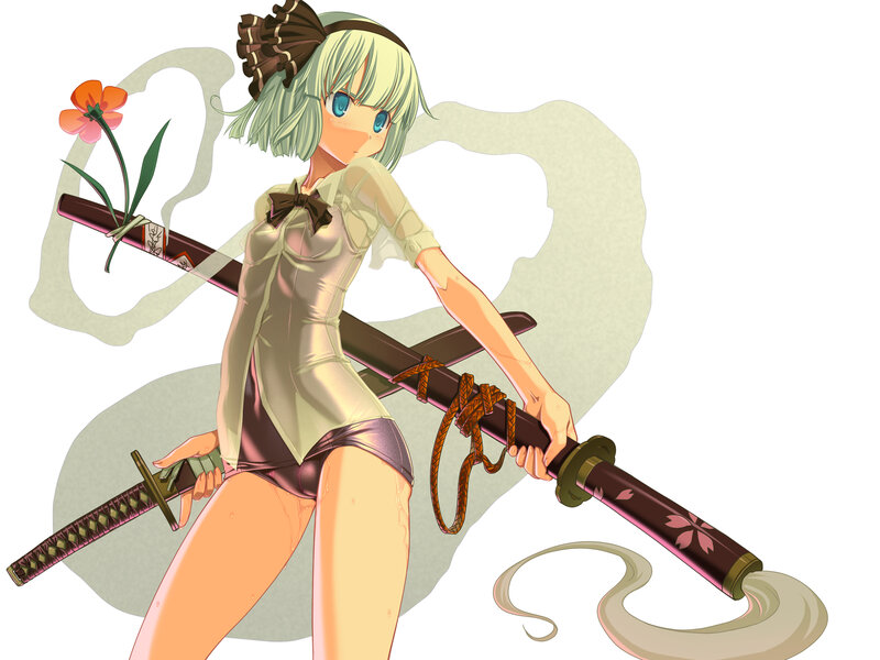 Anime girl with swords