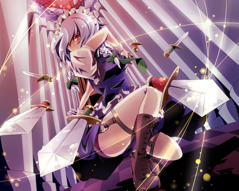 anime girl with swords