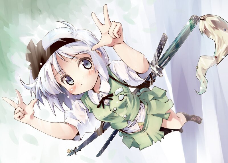 anime girl with swords