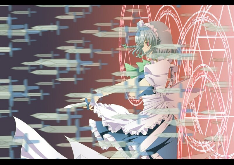 anime girl with swords