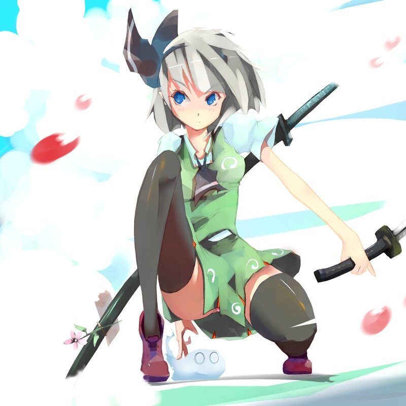 anime girl with swords