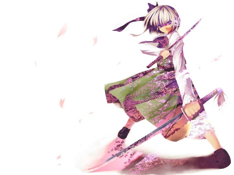 anime girl with swords