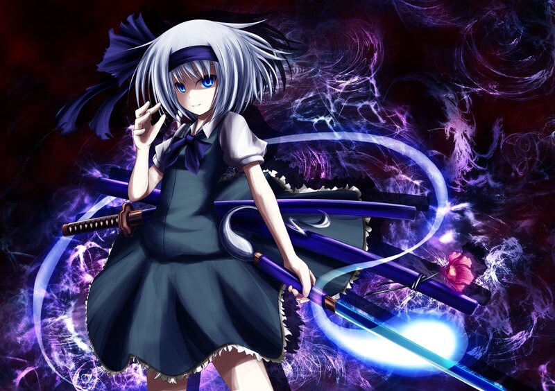 Anime girl with swords