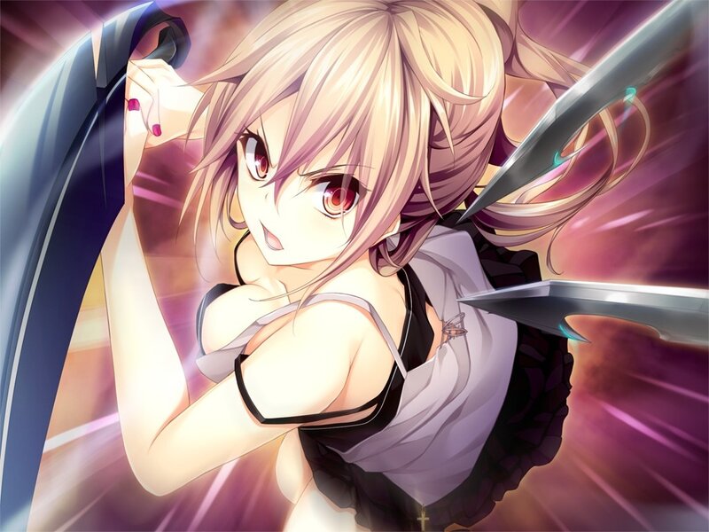 Anime girl with swords