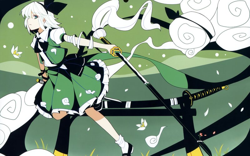 anime girl with swords