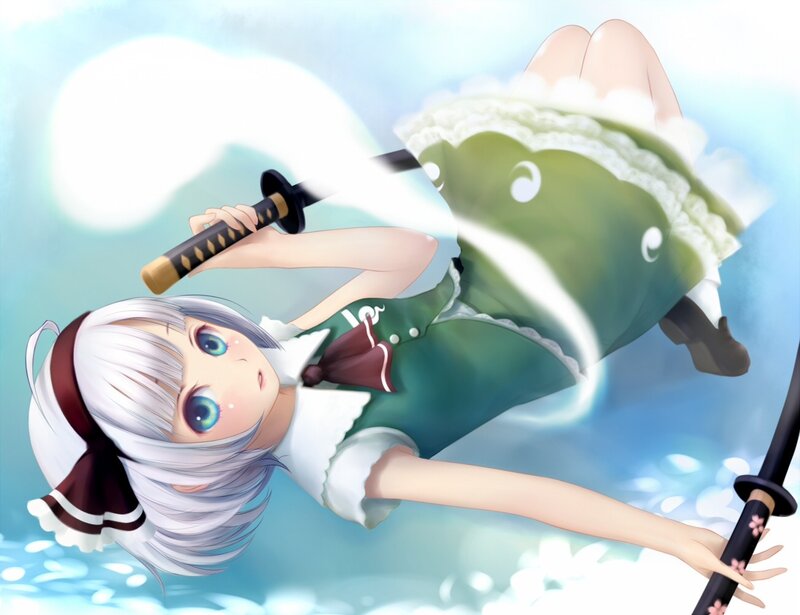 anime girl with swords