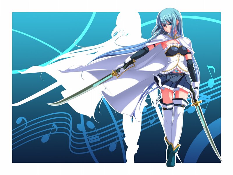anime girl with swords