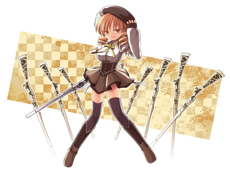 Anime girl with swords