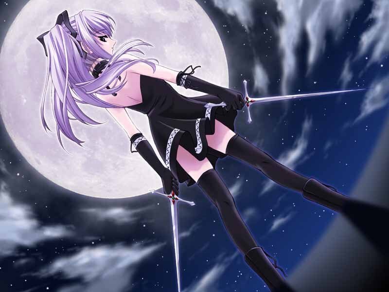 anime girl with swords