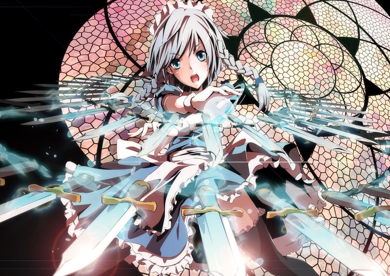 Anime girl with swords