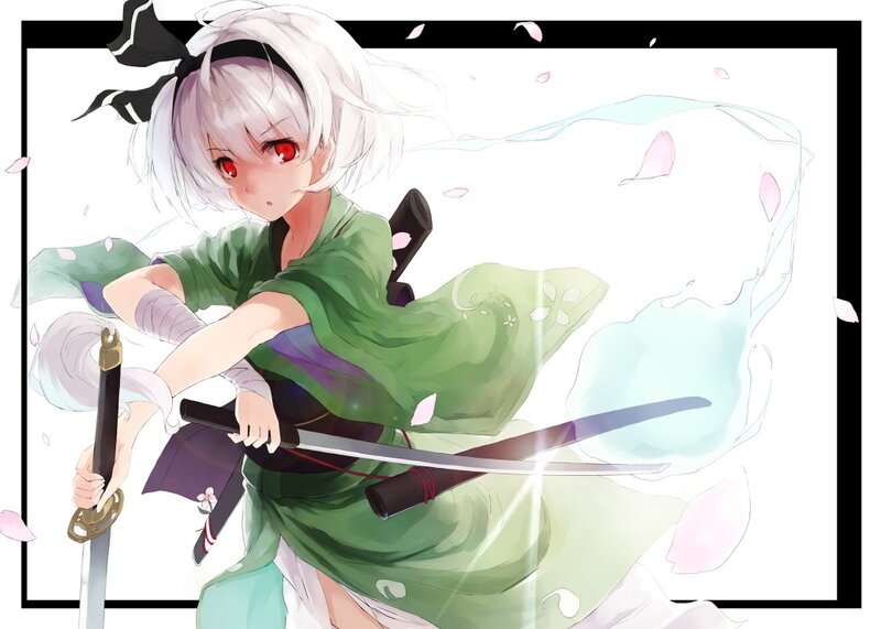 anime girl with swords