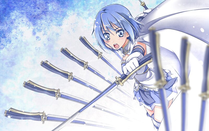 anime girl with swords