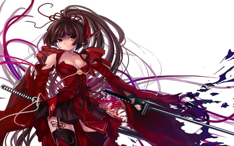 anime girl with swords