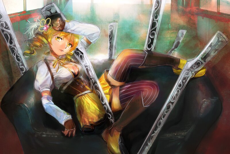 anime girl with swords