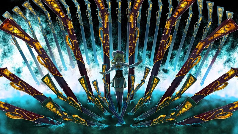anime girl with swords