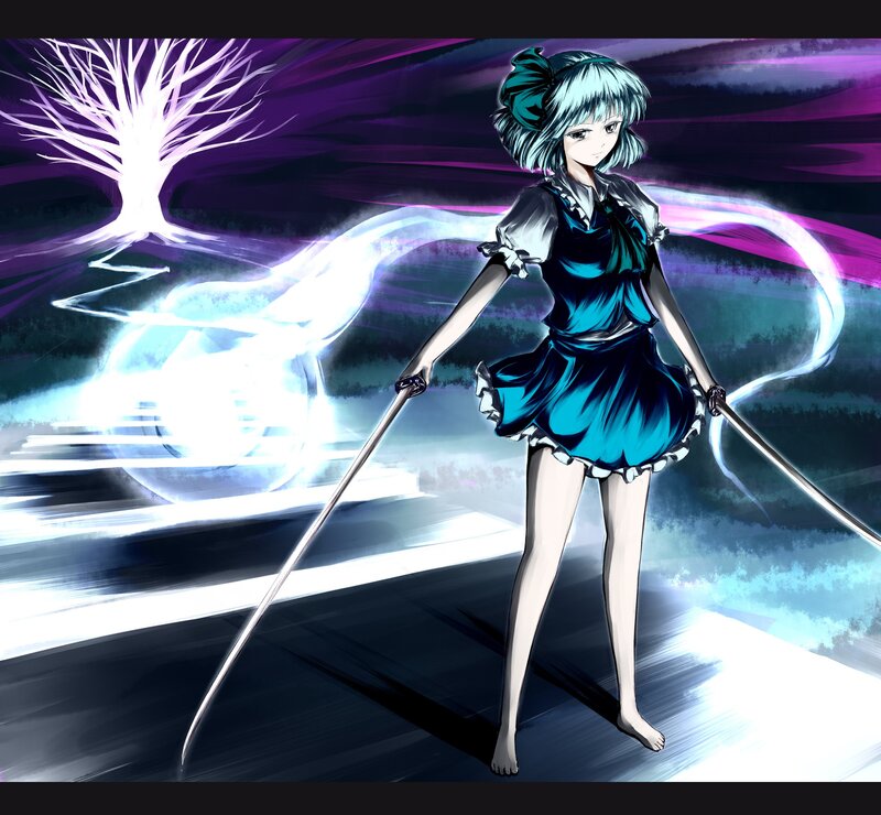 Anime girl with swords