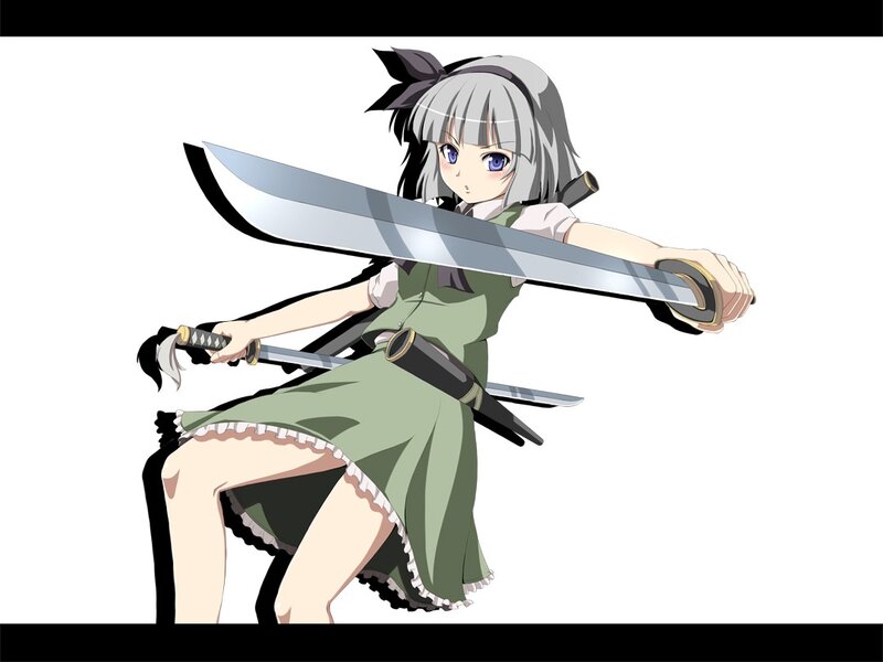 anime girl with swords