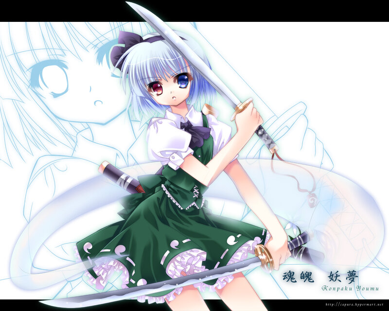 anime girl with swords