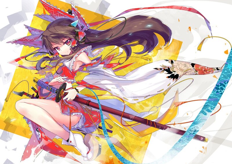 Anime girl with swords